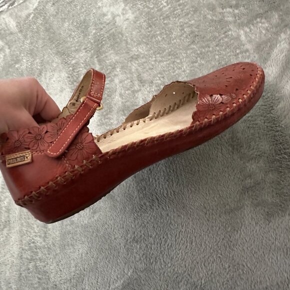 Pikolinos Puerto Vallarta Closed Toe Sandals Shoes Red Leather 41 US 10.5 11 - Picture 6 of 8